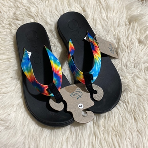 NWT Men’s Chaco Chillos Flip Flops Rainbow‎ Tie Dye Size 12